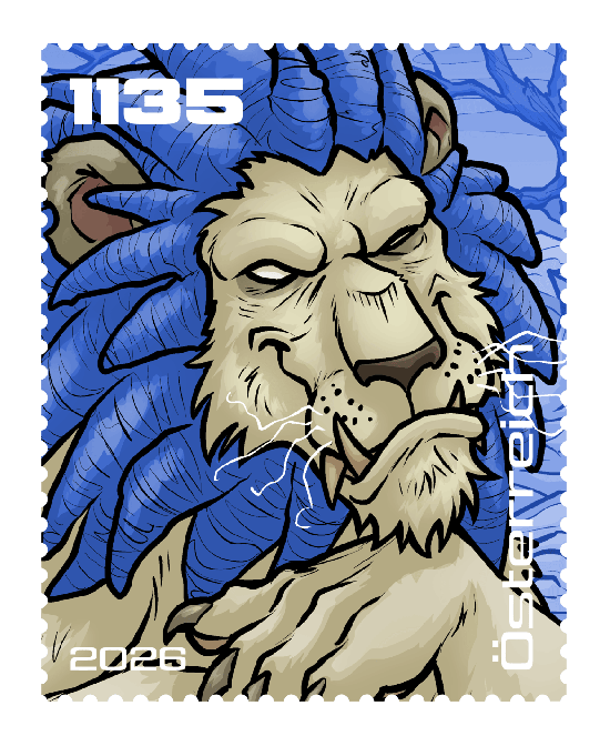 2026 - Crypto stamp „Rex Leo” - Blau