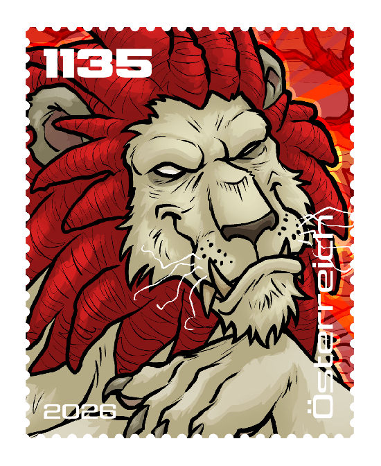 2026 - Crypto stamp „Rex Leo” - Rot