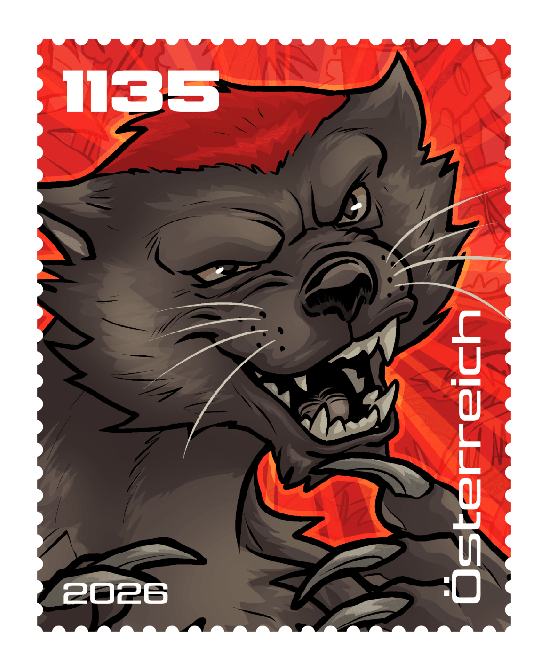 2026 - Crypto stamp „Ronny Ratel” - Rot