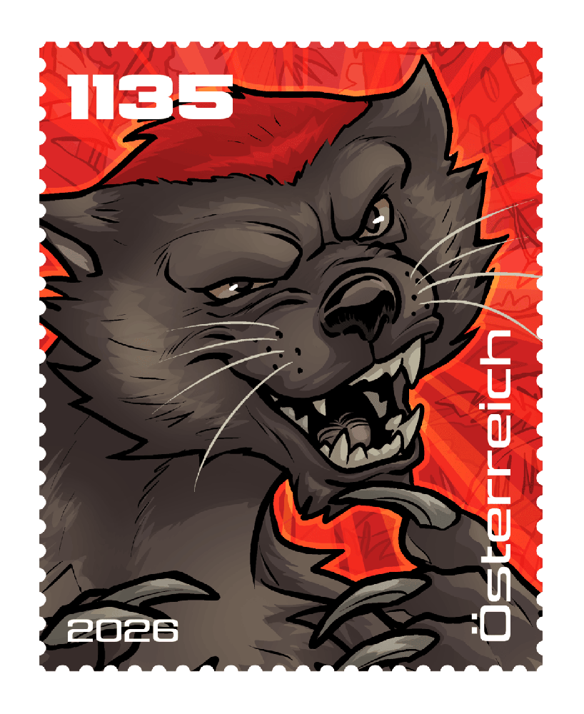 2026 - Crypto stamp „Ronny Ratel” - Rot