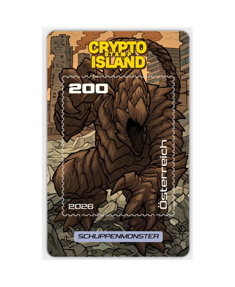 2026 - Zusatzkarten Crypto Stamp Island - Schuppenmonster