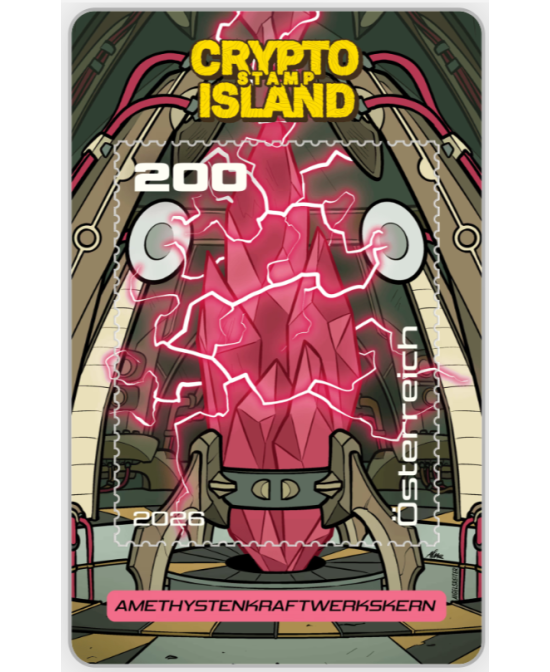 2026 - Zusatzkarten Crypto Stamp Island - Amethystenkraftwerkskern