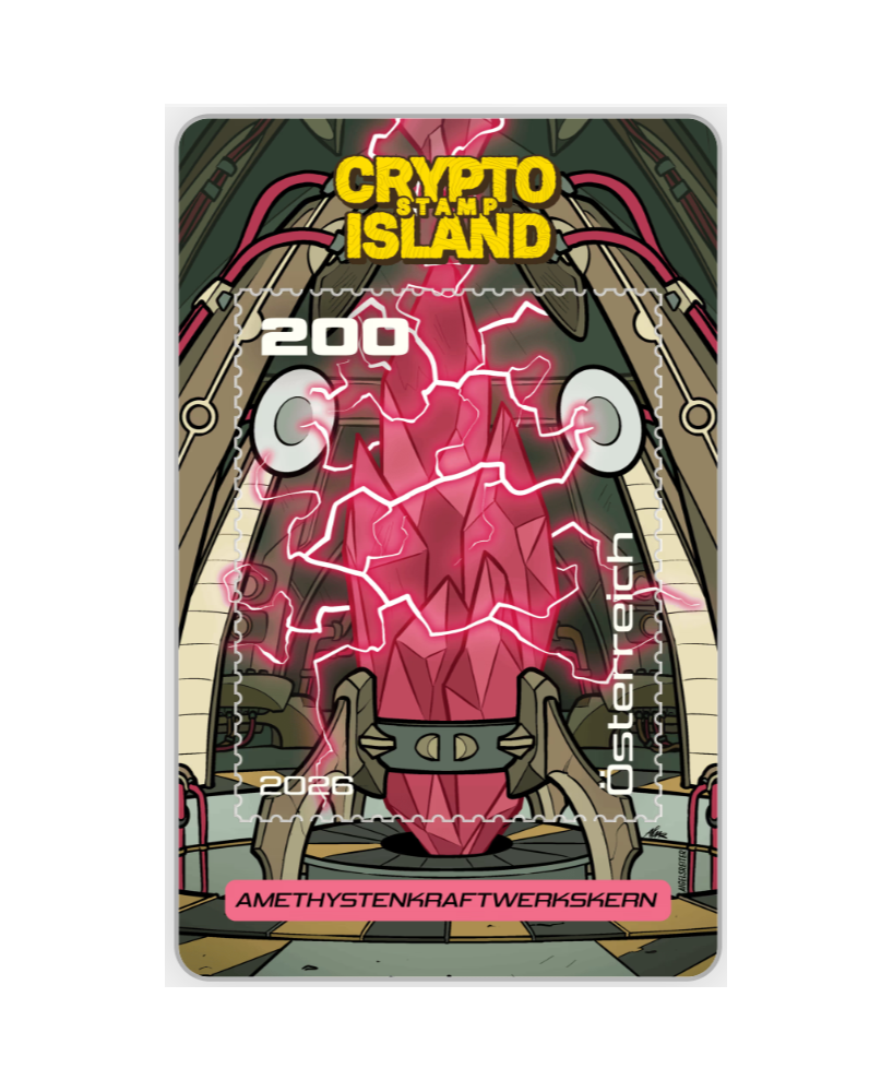 2026 - Zusatzkarten Crypto Stamp Island - Amethystenkraftwerkskern