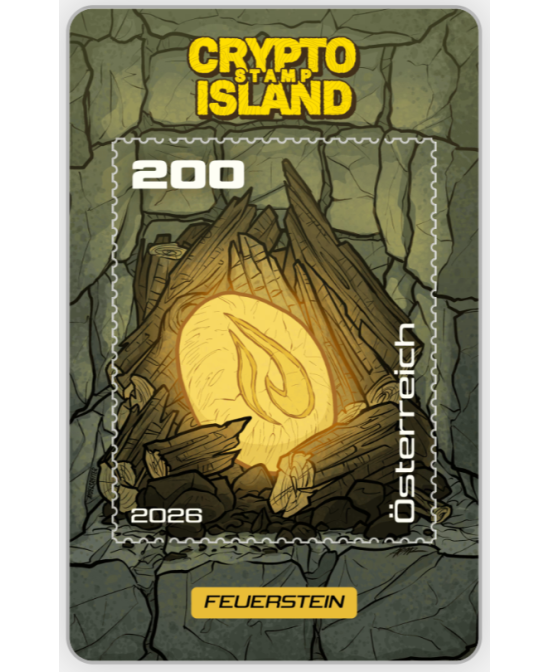 2026 - Zusatzkarten Crypto Stamp Island - Feuerstein