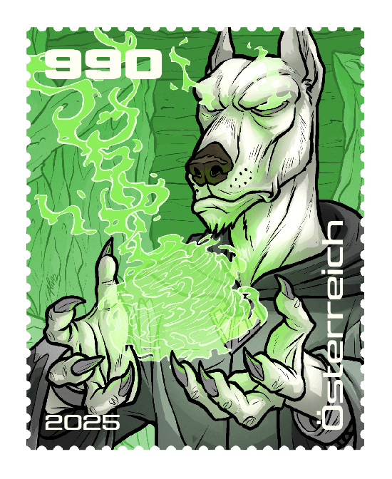 2025 - Crypto stamp Comic Charakter „Cassius” - Grün