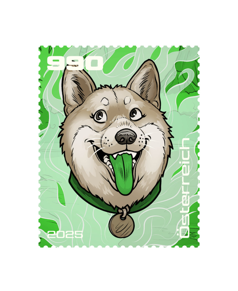 2025 - Crypto Stamp Comic „Kabosu” - Grün