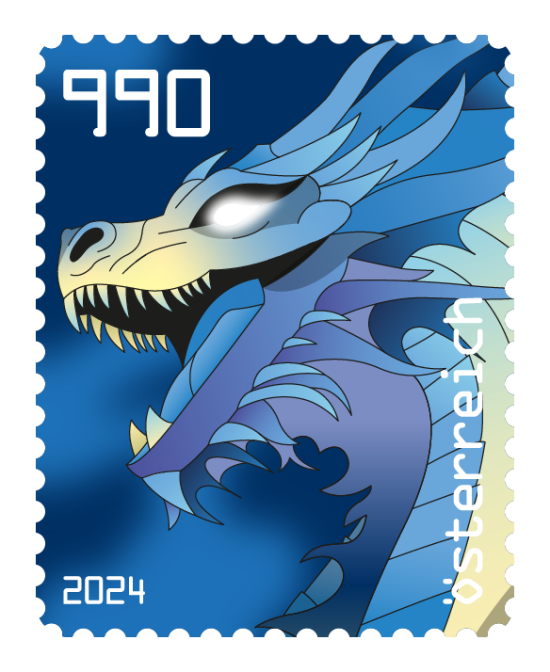 2024 - Crypto Stamp 5.2 „Austrian Edition“ Drache - Blau