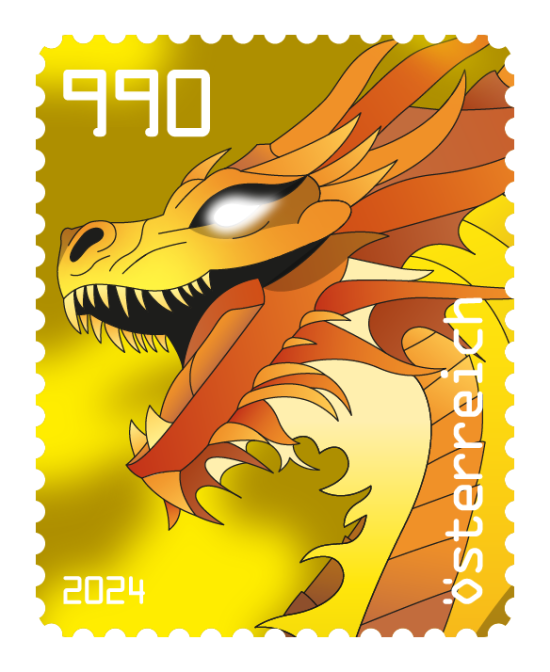 2024 - Crypto Stamp 5.2 „Austrian Edition“ Drache - Gelb