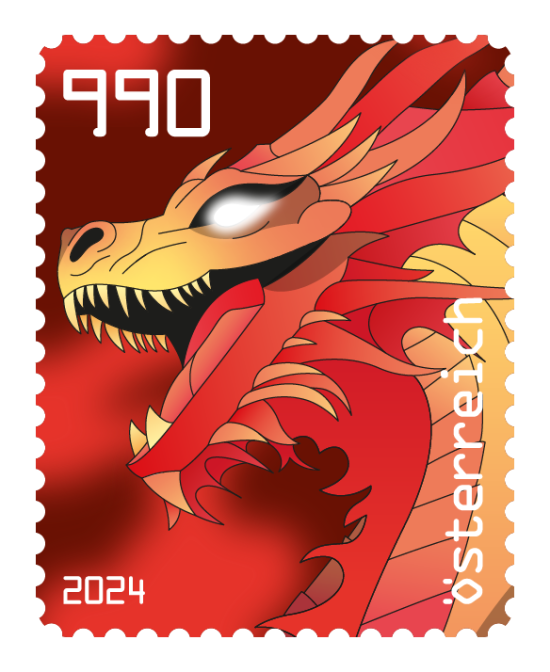 2024 - Crypto Stamp 5.2 „Austrian Edition“ Drache - Rot