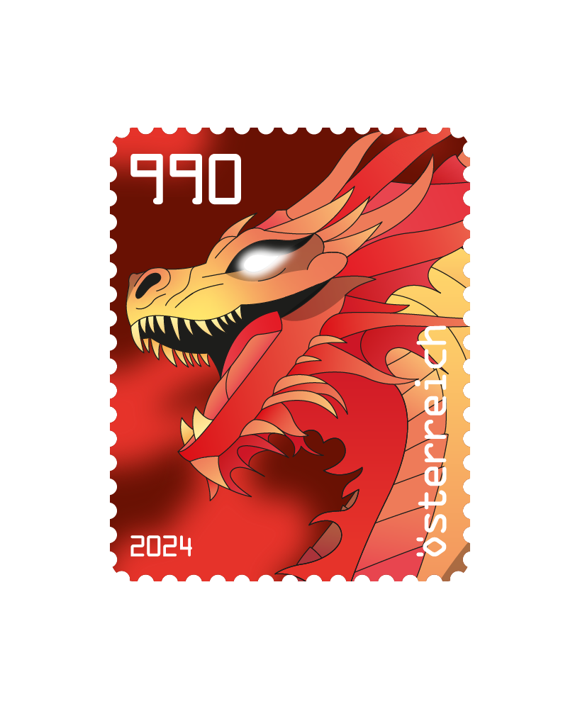 2024 - Crypto Stamp 5.2 „Austrian Edition“ Drache - Rot