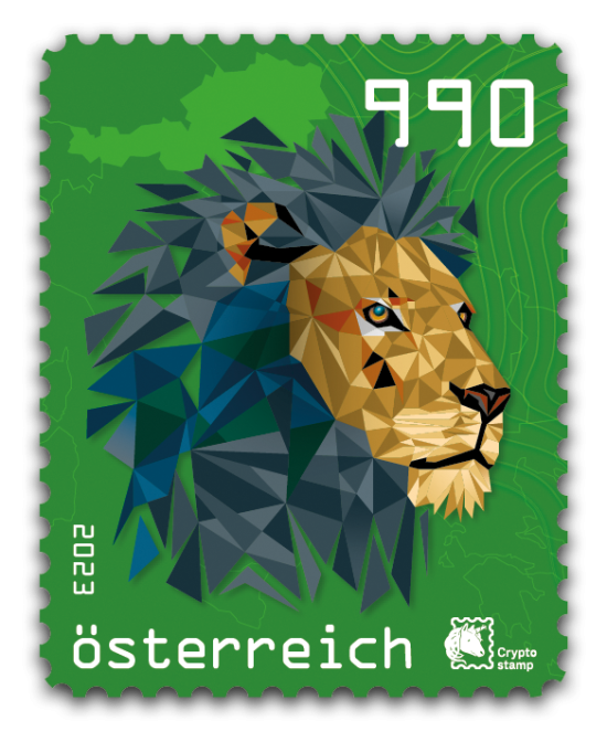 2023 - Crypto Stamp 5.1 „Austrian Edition“ Löwe - Grün