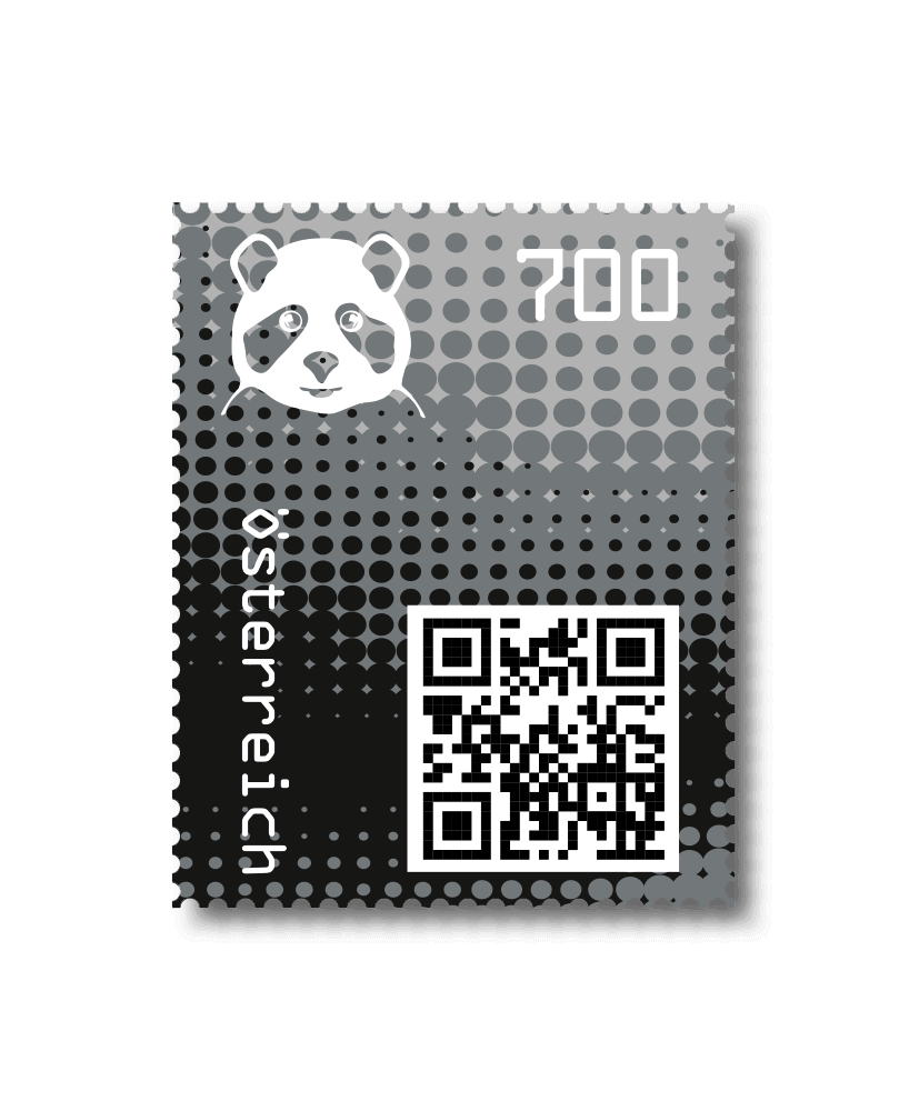 2020 - Crypto Stamp 2 Panda - Schwarz