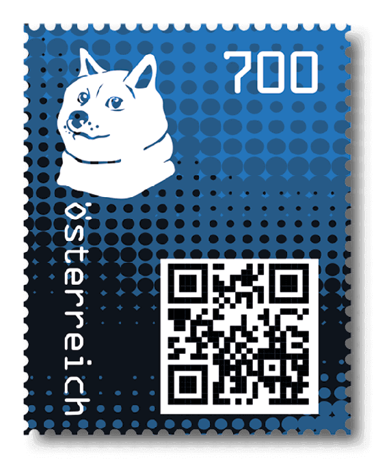 2020 - Crypto Stamp 2 Doge - Blau