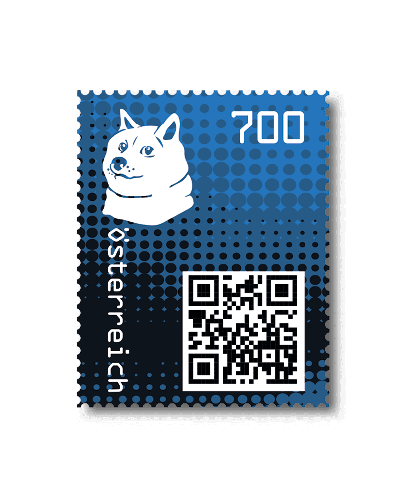 2020 - Crypto Stamp 2 Doge - Blau