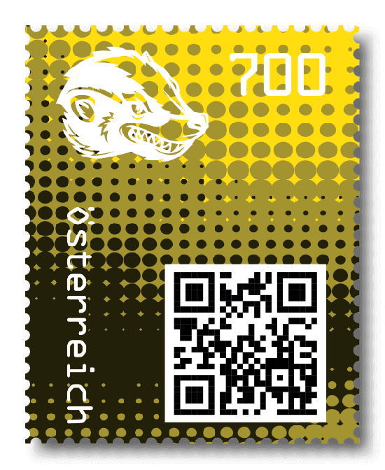 2020 - Crypto Stamp 2 Honigdachs - Gelb