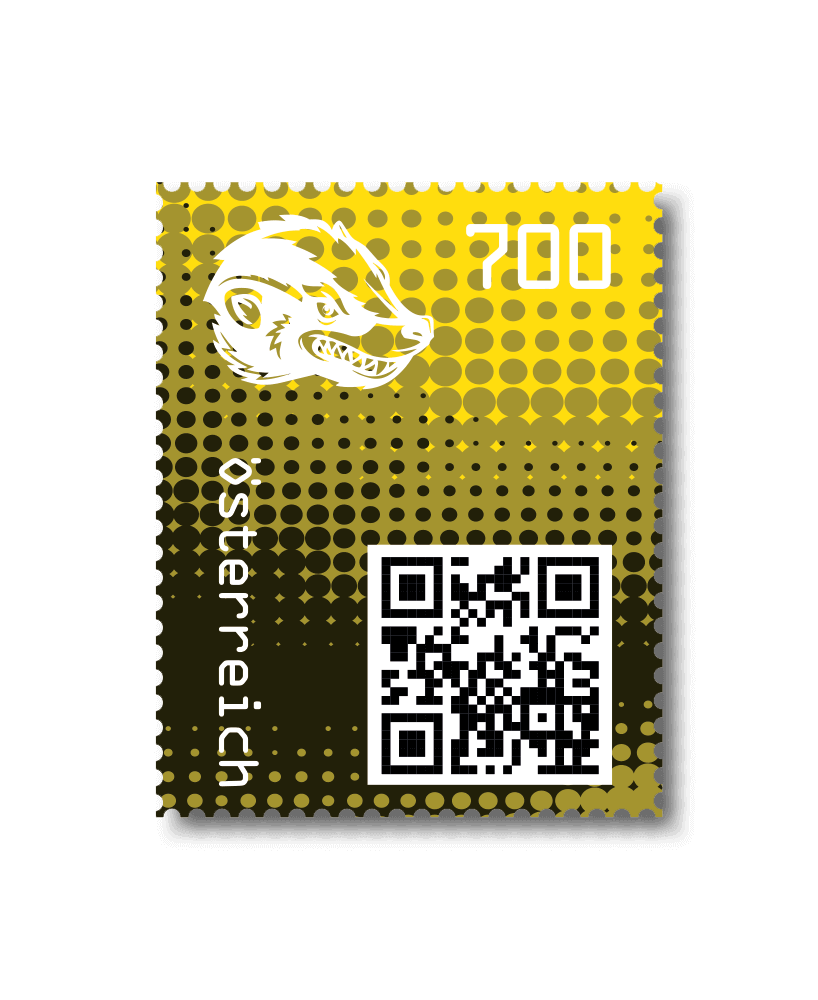 2020 - Crypto Stamp 2 Honigdachs - Gelb