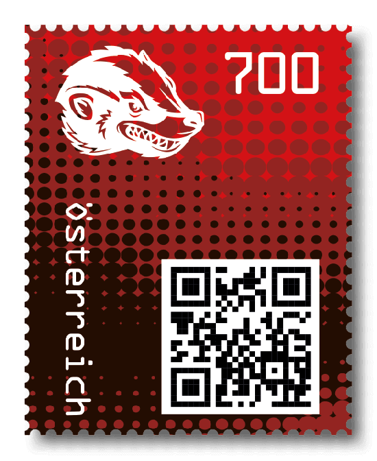 2020 - Crypto Stamp 2 Honigdachs - Rot
