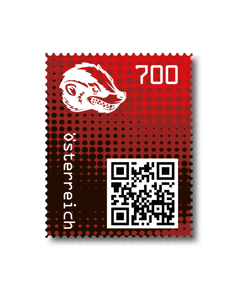 2020 - Crypto Stamp 2 Honigdachs - Rot